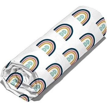 Sábana bajera infantil multicolor LICOLOVE 90x190cm con bonete de 25cm en algodón bio