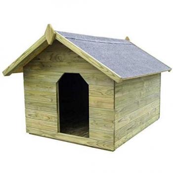 vidaXL Casas para Perros Madera Pino Impregnada Verde Jardín Patio Mascota
