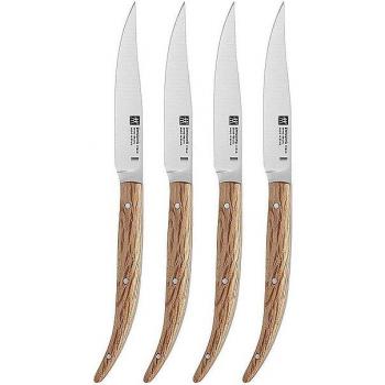 Set de 4 cuchillos para steak Zwilling de 10 cm con mango de roble