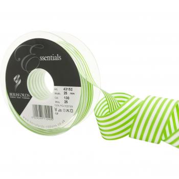 Cinta a rayas claras Berisfords 43152 de 25 m x 25 mm, color verde pradera