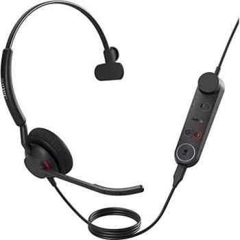 Jabra Engage 50 II Auricular Monoaural con Conexión USB-C y Certificación Microsoft Teams, Diadema Ajustable para Oficina/Centro de Llamadas, Color Negro