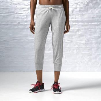 Reebok El Jersey Pantalón Capri, Mujer, Gris