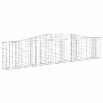 Cestas de gaviones 25 uds forma de arco hierro 400x30x80/100 cm Plateado