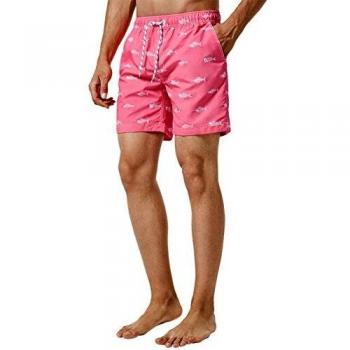 MaaMgic Ropa de Baño para Hombres Bañador para Vacaciones Short de Playa Natación Secado Rápido Piscina Ancla,Rosa Cresta,L