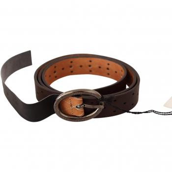 Costume National Brown Women's Belt with Silver Buckle - 85 cm / 34 Inches