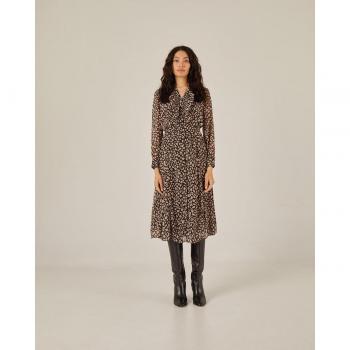 Niza - Elegante Vestido Midi Camisero con Volante para Mujer
