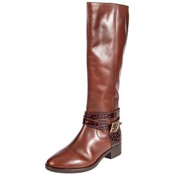 Geox Women's D Felicity Brown Leather Knee High Boots - Size 5 UK