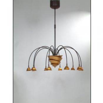 Lámpara colgante LED Fontaine hierro marrón-oro exclusiva