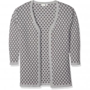 NAME IT Nitibif Ls Long Knit Card Nmt, Chaqueta Punto para Niñas, Gris
