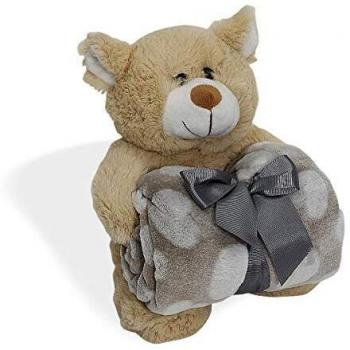 Set Peluche y Manta Osito Baby Beige