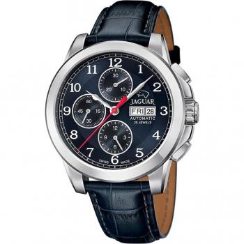 Reloj Automático Jaguar J975/3 para Hombre con Caja de Acero Inoxidable 316L Gris Plata y Correa de Piel Azul