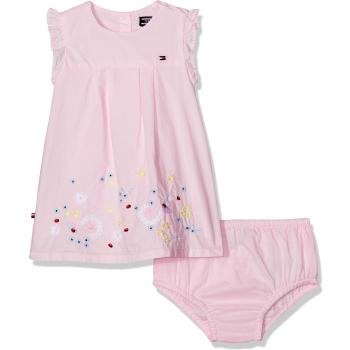 Tommy Hilfiger Summer Flower Dress Slvls, Vestido para Bebés, Rosa