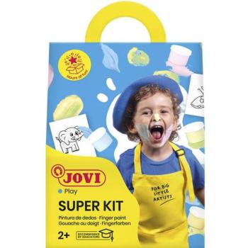 Pintura a dedos Jovi pastel super kit 4 botes 35 ml + 153FP