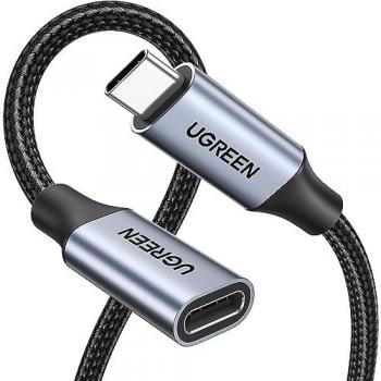 Cable de extensión Ugreen USB-C 3.1 10Gb/s 1m, carga rápida 100W, aluminio gris oscuro