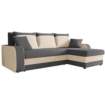 Sofá rinconero Comfivo 203 con función de descanso y caja de ropa de cama, dimensiones 238 x 80 x 147 cm