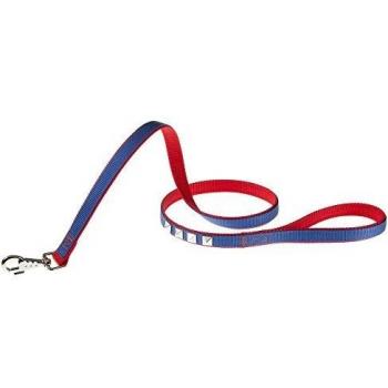 Correa Dual G20 para Perro de Nylon con Borlas, 110cm x 20mm, Color Azul y Rojo