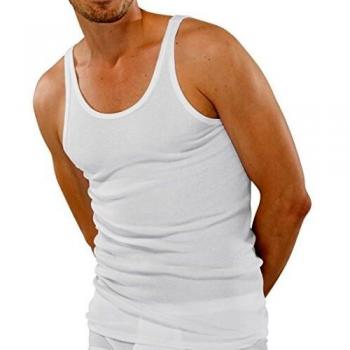 Camiseta sin mangas SCHIESSER Original Doppelripp para hombre, color blanco, pack de 2 unidades, talla L