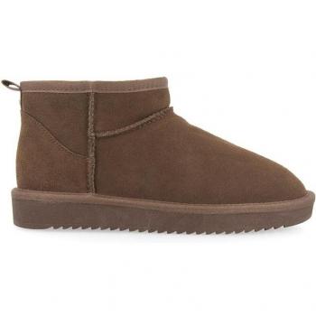 Gioseppo Women's Taupe Low Ankle Boots with Fur Lining