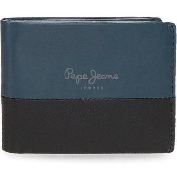 Cartera de hombre Dual de piel en azul marino