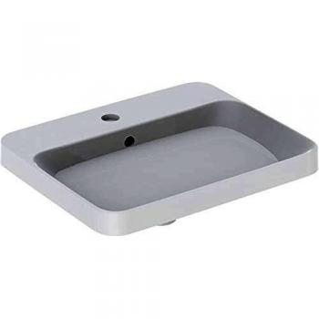 Lavabo empotrado rectangular Geberit VariForm 55x45cm con orificio para grifería y rebosadero, color blanco