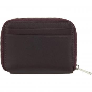 Dudu - Cartera pequeña de hombre de piel con cremallera, mini cartera ultra compacta, suave, titular de billetes, agujeros para tarjetas y corbatas