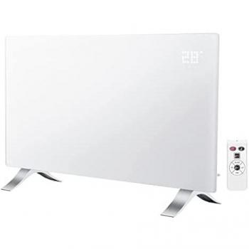 NEO TOOLS Convector Eléctrico 1000W, IP24, Calefactor de Forma X, Programador Semanal, Control Remoto, Sensor para Ventana Abierta, Montaje en Pared y Patas de