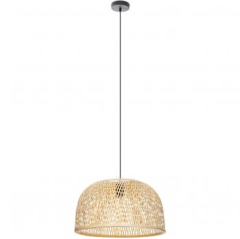 Lámpara colgante Lindby Dabila, tipo tradicional, material bambú, diámetro 45 cm, casquillo E27, color marrón, adecuada para salón y comedor