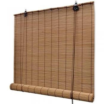 vidaXL Persiana/Estor Enrollable marrón de bambú 80 x 160 cm