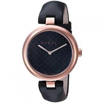 Reloj de mujer Gucci Diamantissima YA141401 de cuarzo con correa de piel negra