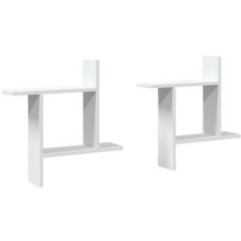 Estantes de pared 2 piezas madera ingeniería blanca 50x15x50 cm