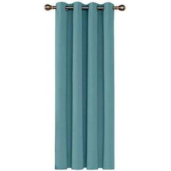 Deconovo Cortinas para Habitación con Aislamiento Térmico Telas Tupidas Gruesas Poliéster con Ojales Plateados 1 Panel 140 x 240 cm Azul Cielo
