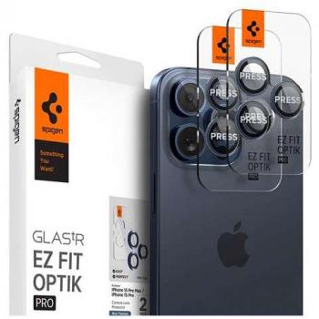 Protector de Lente Optik Pro Spigen para iPhone 14 Pro/Pro Max/15 Pro/15 Pro Max - Titanio Azul (2 Piezas)