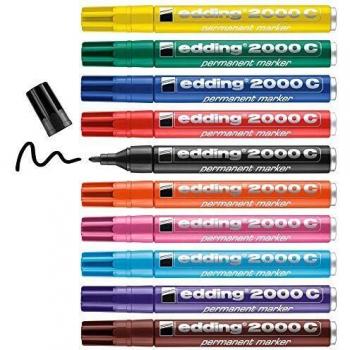 Marcador Permanente Edding 2000C Punta Redonda 1.5-3mm Colores Asortidos (Pack de 10)