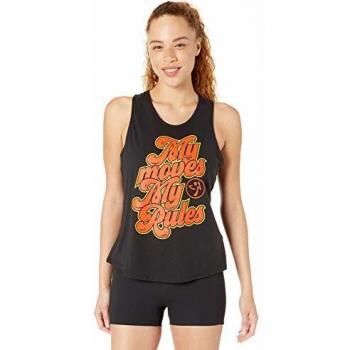 Zumba Activewear Backless Top Deportivo Dance Fitness Camisetas de Entrenamiento, Power Black, X-Small
