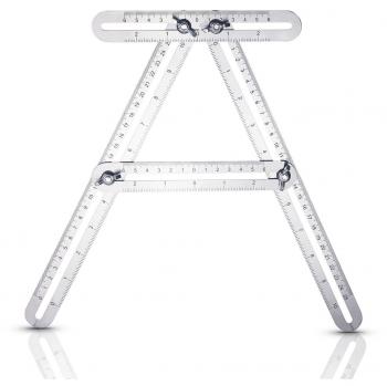cefan Metal Angle-Izer plantilla herramienta pesada anodizado aluminio multi-ángulo de medición regla Medidas con pomos de metal y tornillos para constructores artesanos enlosadores handymen carpintero techador