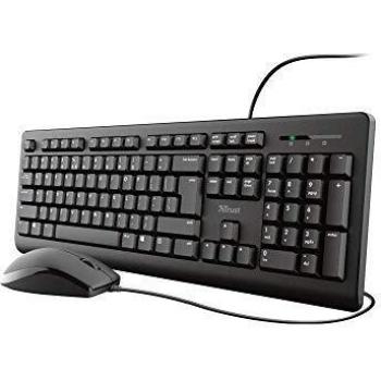 Set de Teclado y Ratón USB con Cable Trust Primo Negro 23971
