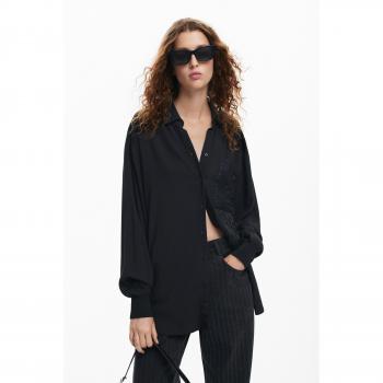 Desigual Black Long Sleeve Buttoned Women's Shirt Size S