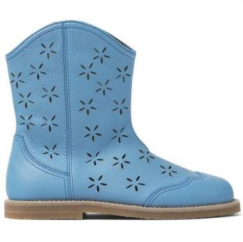 CAMPER Savina Boots for Girls - Blue, Smooth Leather, Size 31 and Size 12.5