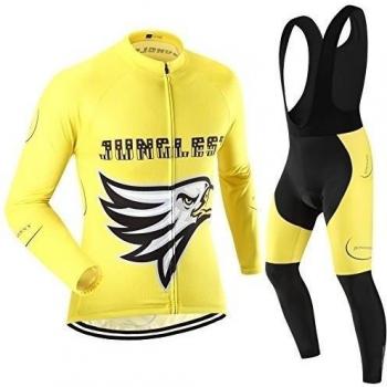 (Cojín 3D)(traje(Forro polar & tirante negro) tamaño:XL) Hombre Ciclismo Ropa Maillots Pantalones pantalón Set Conjunto jerseys