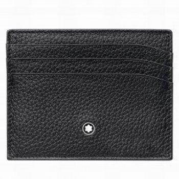 MONTBLANC DE CRÉDITO TITULAR DE LA TARJETA DE 6 COMPARTIMENTOS MEISTERSTUCK SUAVE DE GRANO NEGRO 113309