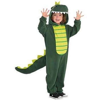 amscan 9902083 - Disfraz de mono con capucha y cola con cabeza de dinosaurio, multicolor, 1 unidad