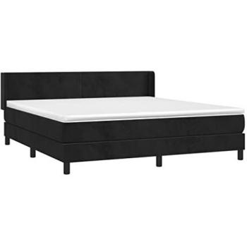 Cama box spring con colchón de terciopelo negro 160x200 cm vidaXL
