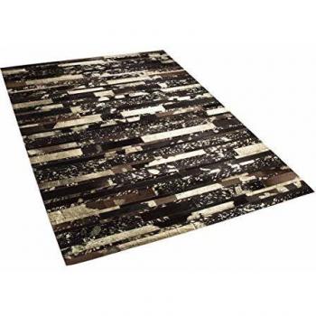 Alfombra de Piel de Vaca Marrón Oscuro 160 x 230 cm Hecha a Mano Artvin