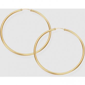 Pendientes de aro en oro con detalle de circonitas, diseño elegante y moderno