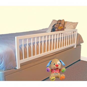 Safetots - Barandilla protectora para cama, de madera, extraancha, color blanco