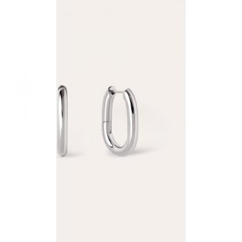Pendientes Aro Bolero de Acero con Acabado en Plateado - Cierre Congo/Click - Joyas para Mujer