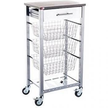 Don Hierro Aoo361- Carro verdulero onda aluminio, 48,5 x 34 x 91 cm