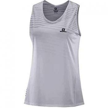 SALOMON Sense Tank Camiseta De Tirantes, Mujer, White/Lunar Rock, XL