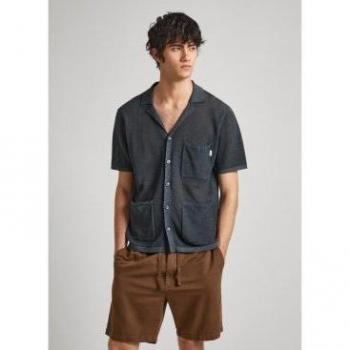Camisa Pepe Jeans Hombre Gris Mayer Crochet