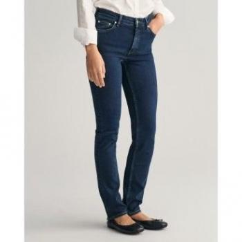 Jeans Slim Fit Super Estrechos para mujer de Gant, color azul, corte pitillo con 5 bolsillos